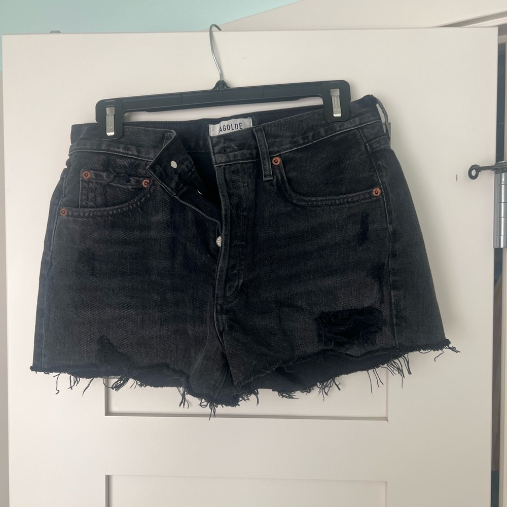 AGOLDE Women's Black Denim Shorts